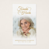 Funeral Photo Forever Hearts Cross Prayer Card (正面)