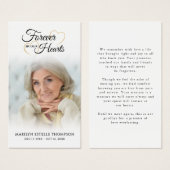 Funeral Photo Forever Hearts Photo Prayer Card (正面&裏面)