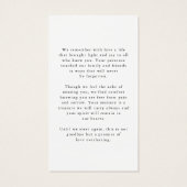 Funeral Photo Forever Hearts Photo Prayer Card (裏面)