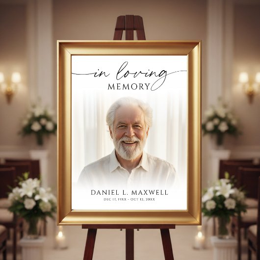 Funeral Photo In Loving Memory Welcome Sign Poster ポスター