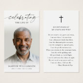 Funeral Photo Poem Prayer Card (正面&裏面)