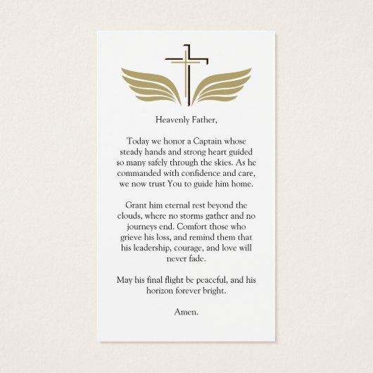 Funeral Photo Prayer for Pilot Modern Aviation (裏面)