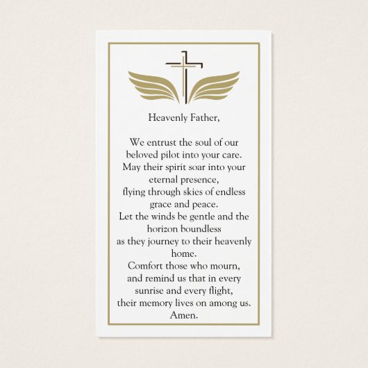 Funeral Photo Prayer for Pilot Modern Aviation (裏面)