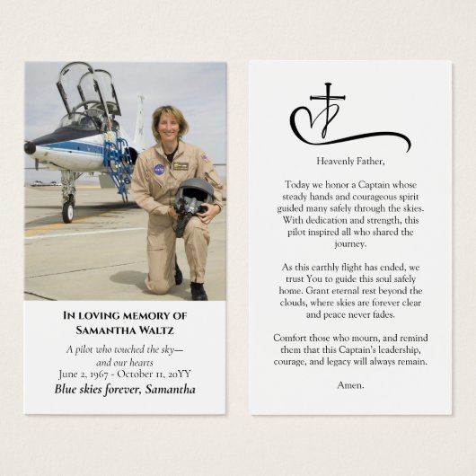 Funeral Photo Prayer for Pilot Modern Aviation (正面&裏面)