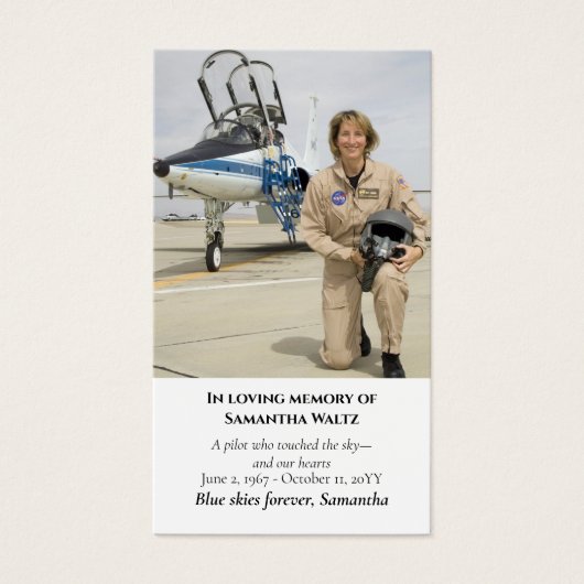 Funeral Photo Prayer for Pilot Modern Aviation (正面)