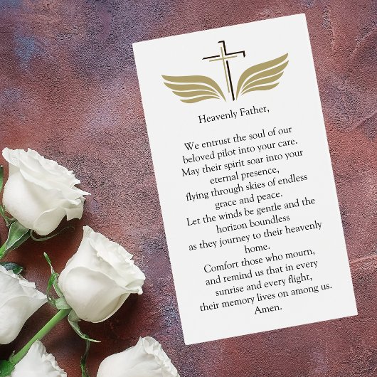 Funeral Photo Prayer for Pilot Modern Aviation