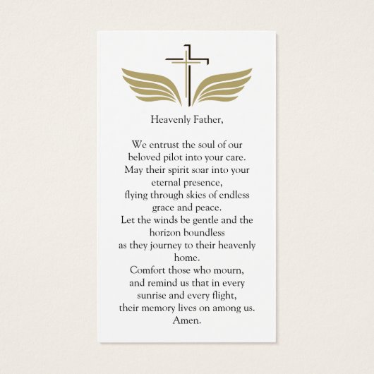 Funeral Photo Prayer for Pilot Modern Aviation (裏面)