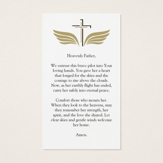 Funeral Photo Prayer for Pilot Modern Aviation (裏面)