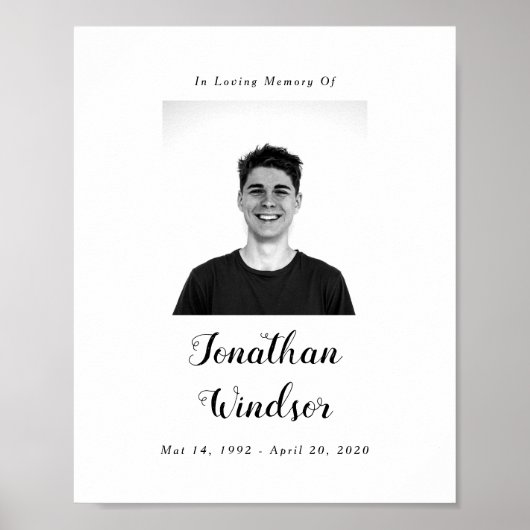 Funeral Photo Sign, Celebration Of Life Sign ポスター (正面)