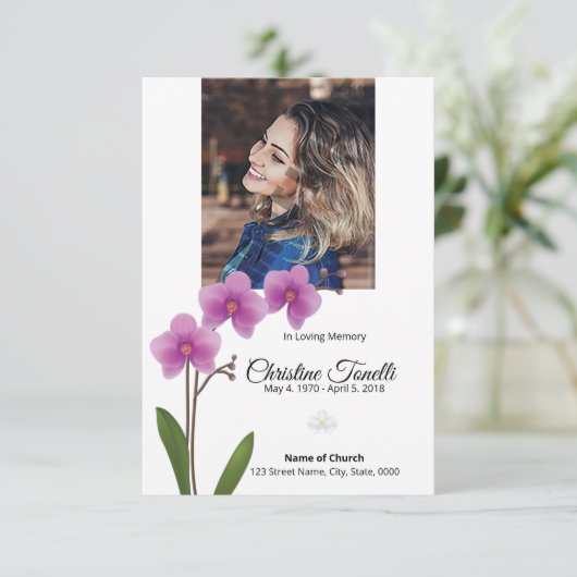 Funeral Prayer Card template  (スタンド正面)