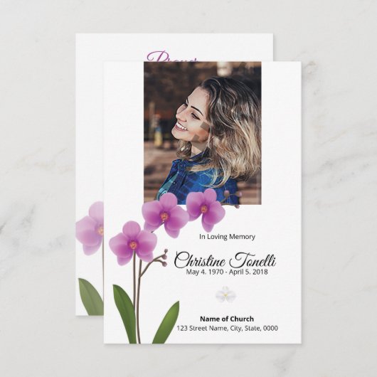 Funeral Prayer Card template  (正面/裏面)