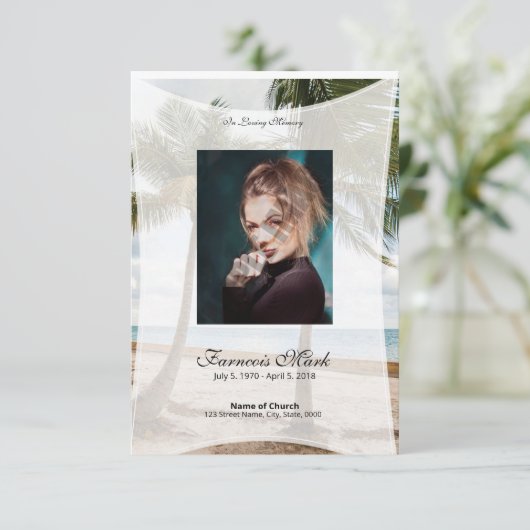 Funeral Prayer Card Template (スタンド正面)