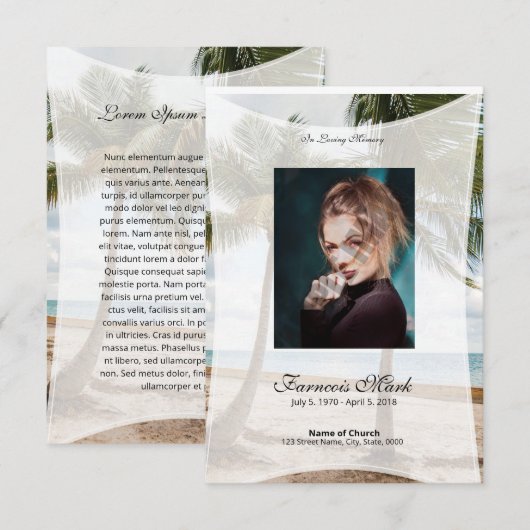 Funeral Prayer Card Template (正面/裏面)