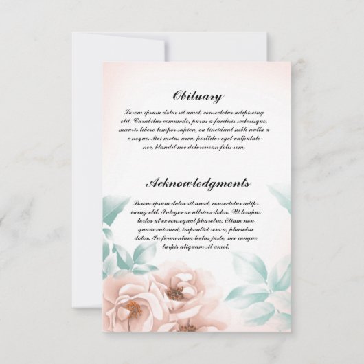 Funeral Prayer Card Template (裏面)