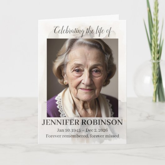 Funeral Program Angel Memorial Service Elegant プログラム (正面)