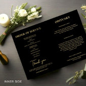 Funeral Program, Celebration of Life, Black & Gold チラシ
