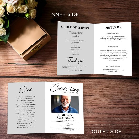 Funeral Program, Celebration of Life,Black & White チラシ