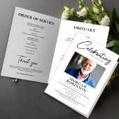 Funeral Program, Celebration of Life,Black & White チラシ
