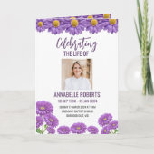 Funeral Program - Purple Gerberas Design プログラム (正面)