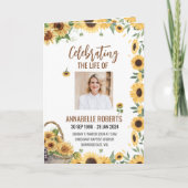 Funeral Program - Sunflowers Design プログラム (正面)