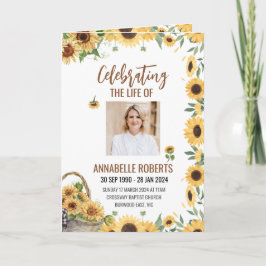 Funeral Program - Sunflowers Design プログラム