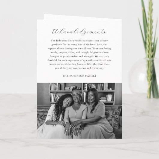 Funeral Program Template Celebration of Life 5 x 7 シーズンカード (裏面)