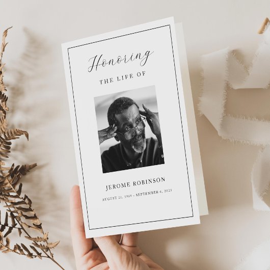 Funeral Program Template Celebration of Life 5 x 7 シーズンカード