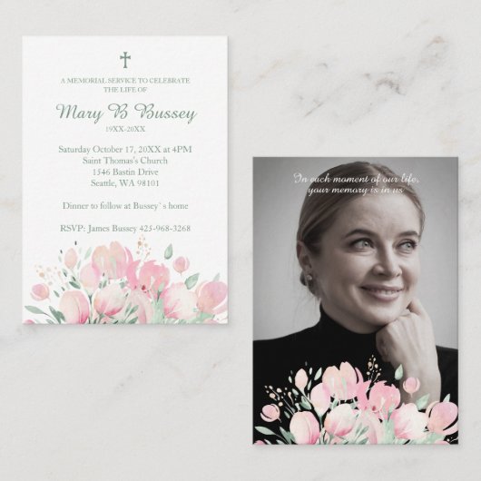 Funeral Romantic Wildflower to Remember Loved Ones 名刺 (正面/裏面)