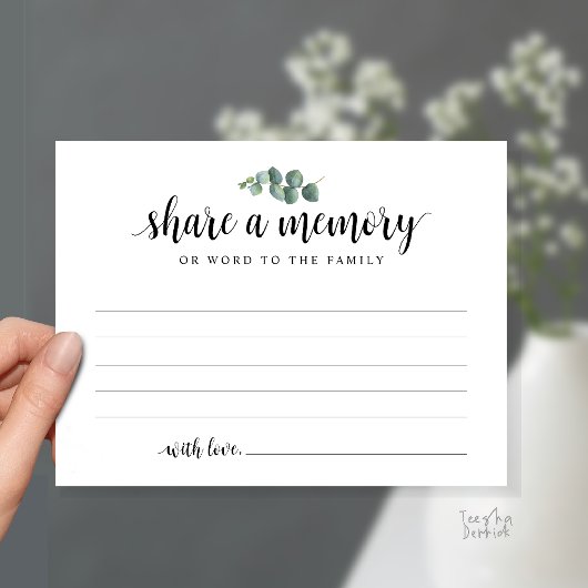 Funeral Service, Share a memory, Sympathy Card ポストカード