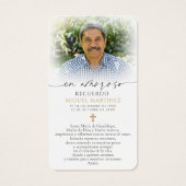 Funeral Spanish Guadalupe Prayer Sympathy Cards (裏面)