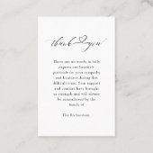 Funeral Sympathy Budget Thank You Cards 名刺 (裏面)