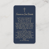 Funeral Sympathy Memorial Gold Blue Prayer Cards 名刺 (裏面)