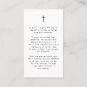Funeral Sympathy Photo Forever Hearts Prayer Card 名刺 (裏面)