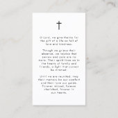 Funeral Sympathy Photo Forever Hearts Prayer Card 名刺 (裏面)