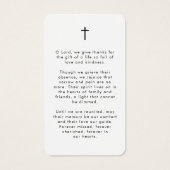 Funeral Sympathy Photo Forever Prayer Card (裏面)