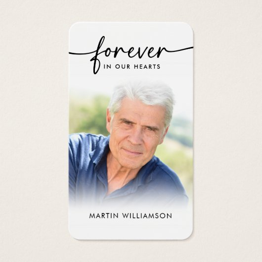 Funeral Sympathy Photo Forever Prayer Card (正面)