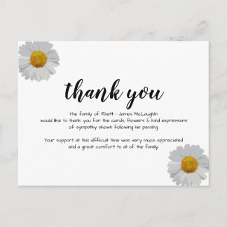 Funeral Sympathy Thank you Card ポストカード