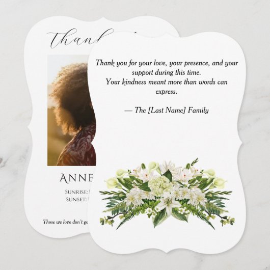 Funeral Thank You Card  (正面/裏面)