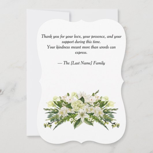 Funeral Thank You Card  (正面)