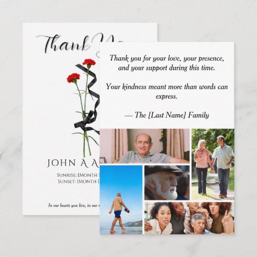 Funeral Thank You Card  サンキューカード (正面/裏面)