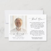 Funeral Thank You Photo In Loving Memory サンキューカード (正面)