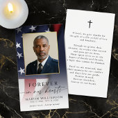 Funeral US Flag Military Photo Prayer Card