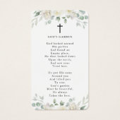 Funeral White Floral Cross Photo Prayer Card (裏面)