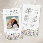Funeral Wildflower Forever Hearts Prayer Card