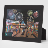 Funfair at Night Painting by Alfred Fox フォトプラーク (側面)