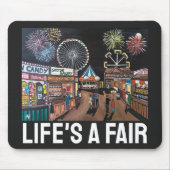Funfair at Night Painting by Alfred Fox マウスパッド (正面)