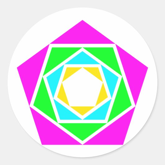 Fünfecke pentagons ラウンドシール (正面)