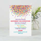 Funfettiフォト誕生日パーティーへの招待 招待状 (スタンド正面)