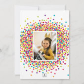 Funfettiフォト誕生日パーティーへの招待 招待状 (裏面)