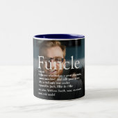 Fungle Uncle定義おもしろいモダン写真 ツートーンマグカップ (中央)